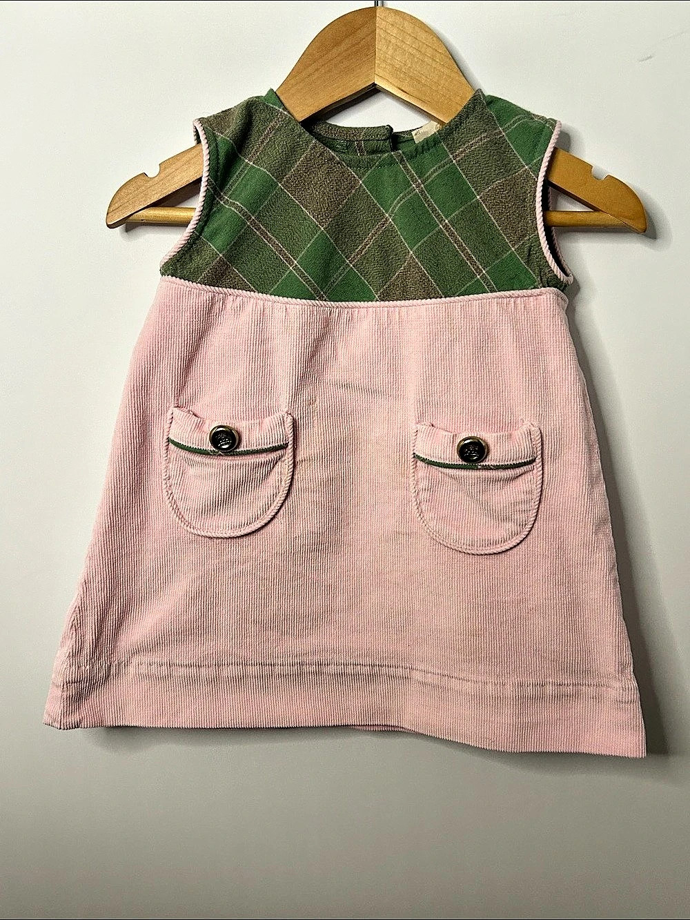 The Beaufort Bonnet Company Plaid Corduroy Dress Baby 18/24M Like New